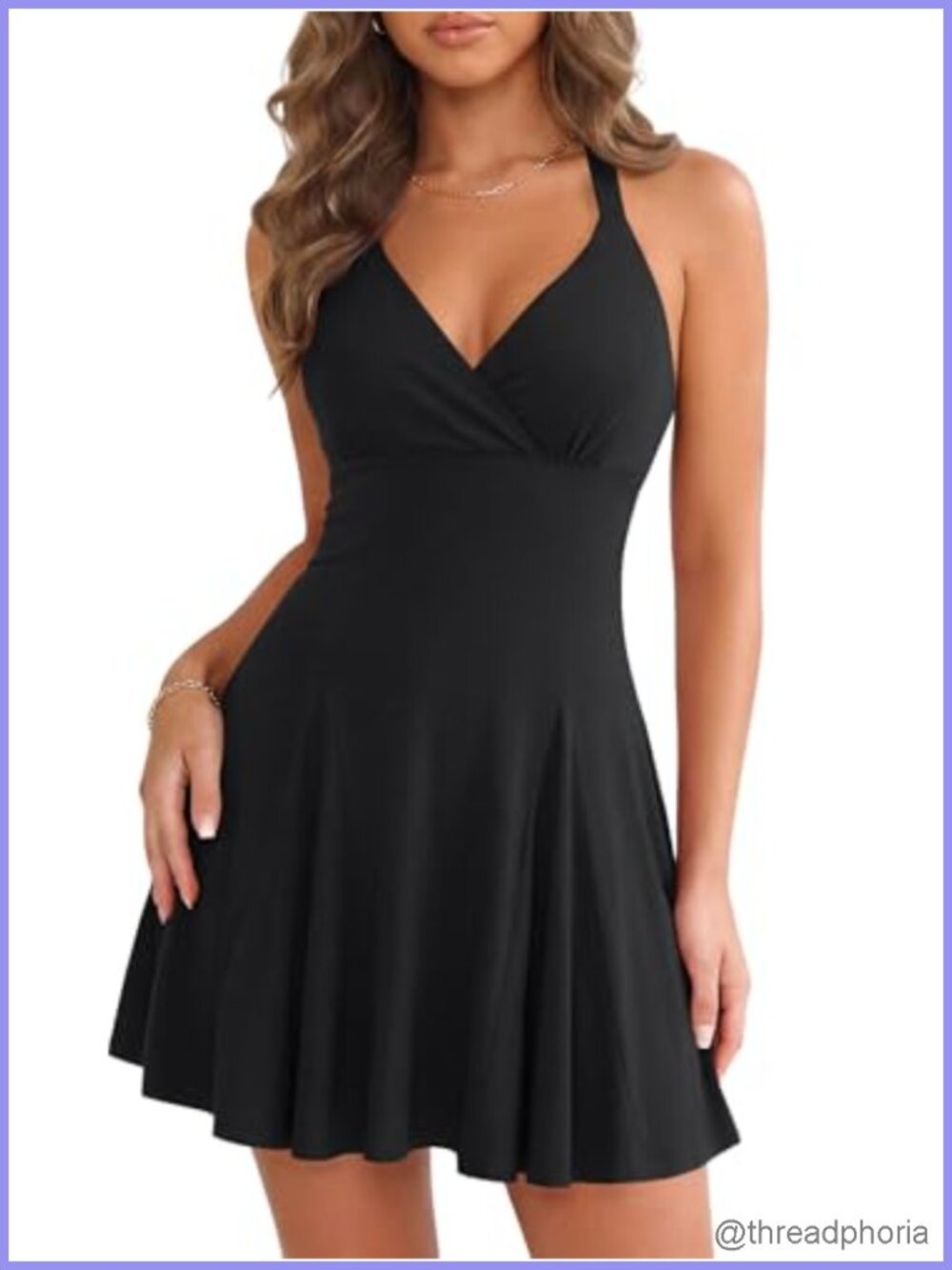 Halter Deep V Neck Backless Mini Dress Ruffled A-line